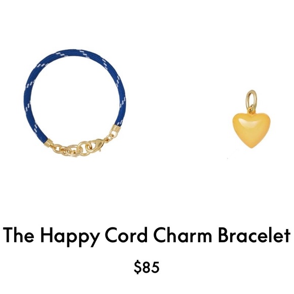 ROXANNE ASSOULIN The Happy Cord Charm Bracelet Blue/Yellow - Picture 2 of 7